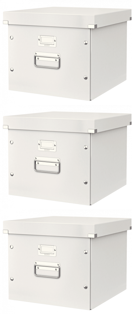 3x Pojemnik na 15 teczek zawieszanych Leitz Click&Store, A4, 370x356x282mm biały