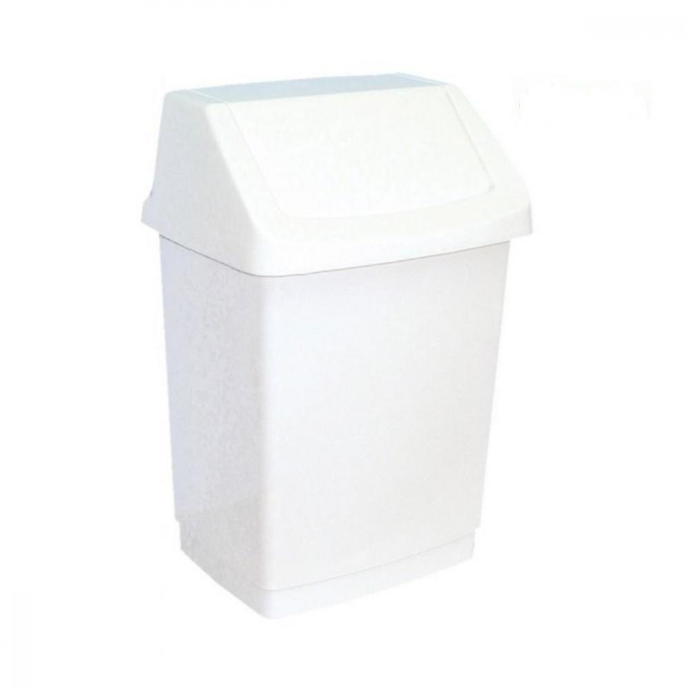 Kosz na śmieci Merida, z pokrywą, 9l, biały
