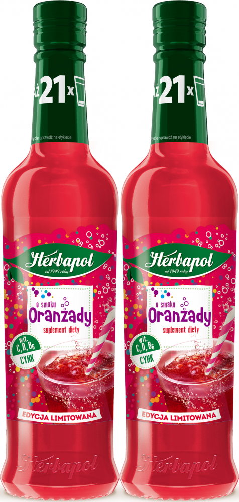 2x Syrop Herbapol Sezonowe Smaki, oranżada, 420ml