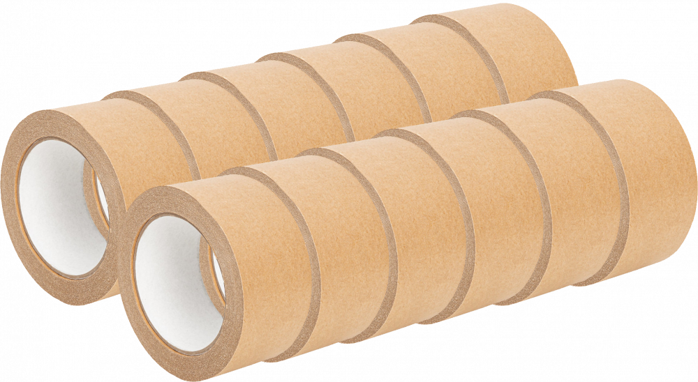 12x Taśma pakowa, papierowa, 50mmx50m, brązowy
