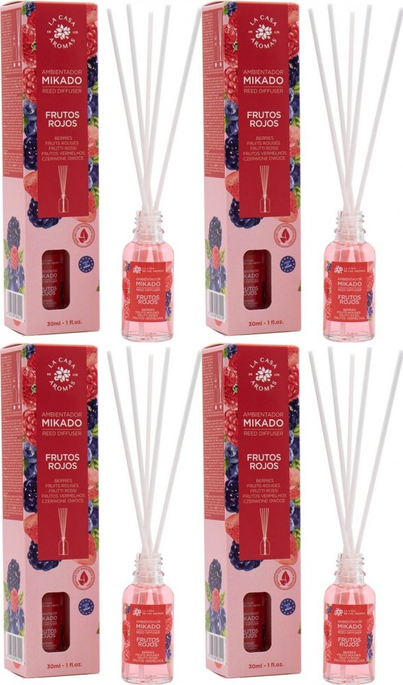 4x Patyczki zapachowe La Casa De Los Aromas Mikado, czerwone owoce, 30ml