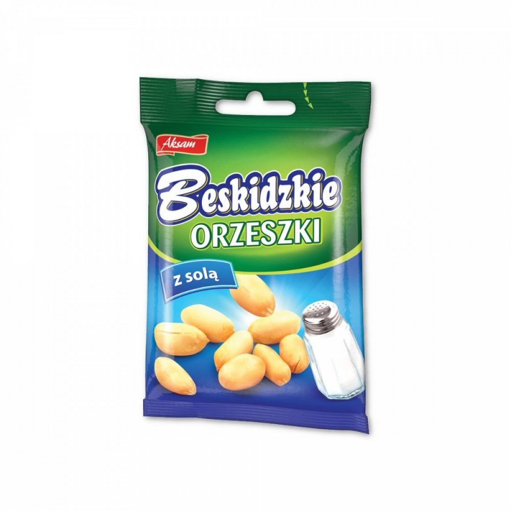 Orzeszki ziemne Beskidzkie Aksam, z solą, 70 g