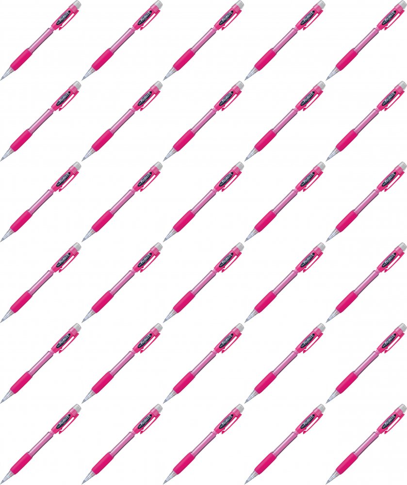 36x Ołówek automatyczny Pentel Fiesta AX127, 0.7mm, z gumką, różowy