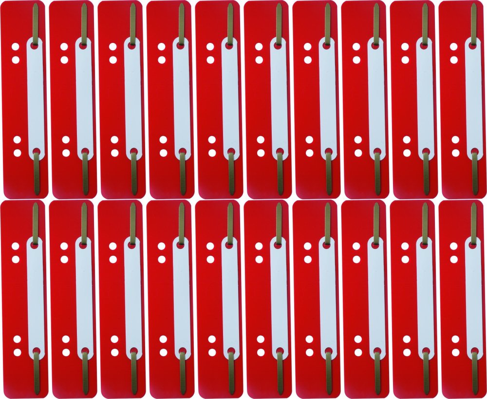 20x Wąsy skoroszytowe spinające dokumenty Durable, 25 sztuk, czerwony