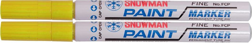 2x Marker olejowy Snowman, średni, okrągła, żółty