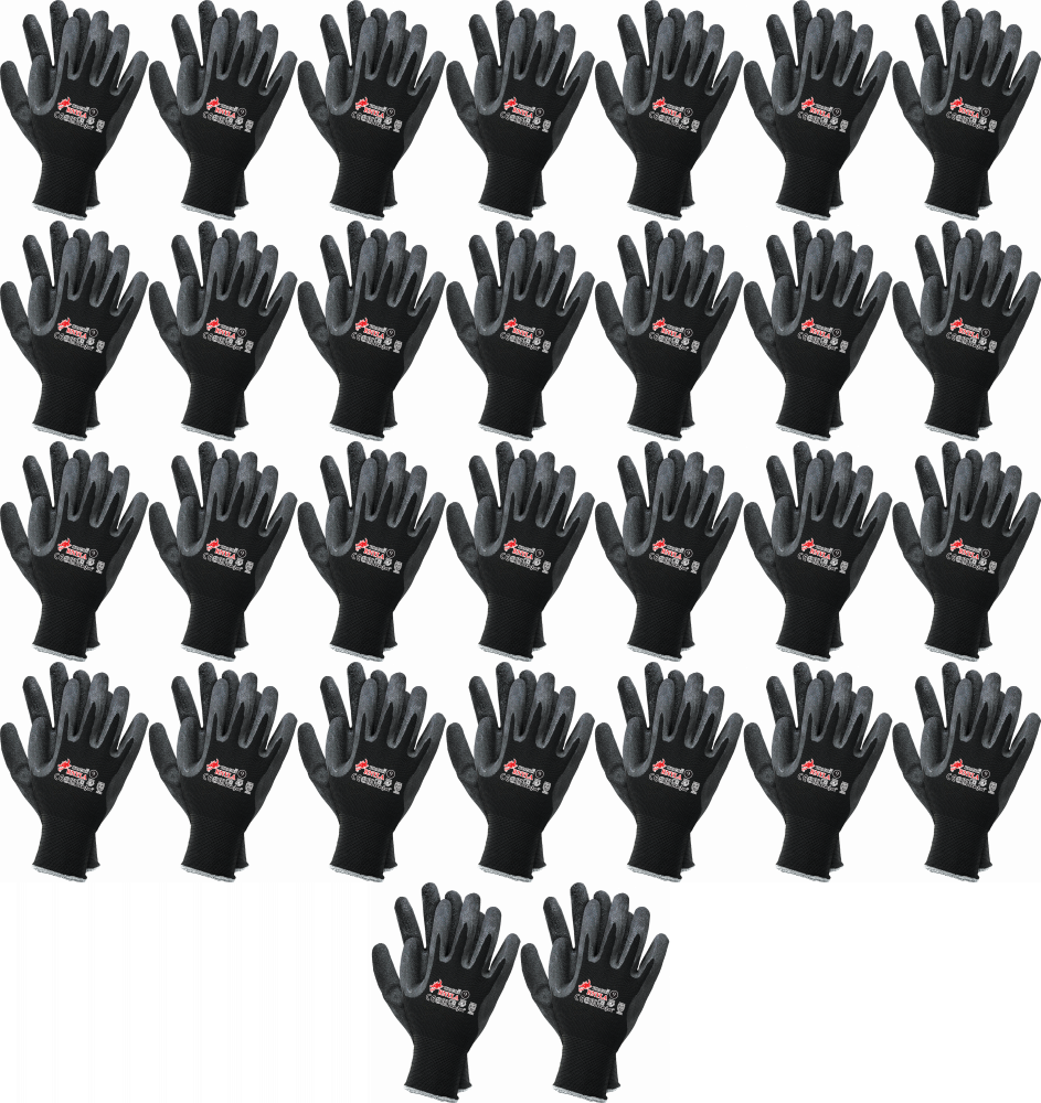 40x Rękawice robocze Reis Dragon RNYLA B, powlekane, rozmiar 8, czarny