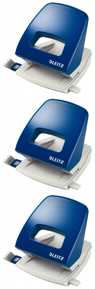 3x Dziurkacz Leitz NXXt, duży, do 25 kartek, niebieski