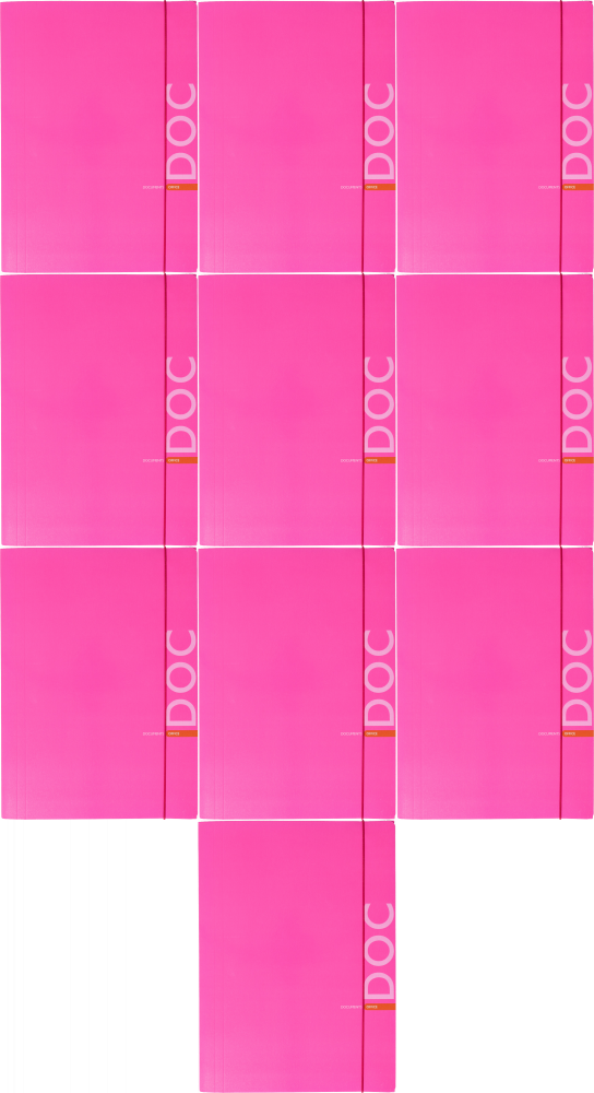 10x Teczka kartonowa z gumką Barbara Fluo, A4, 350g, różowy