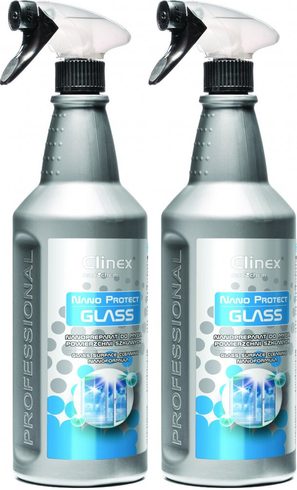 2x Preparat do mycia szyb Clinex Nano Protect Glass, z rozpylaczem, 1l