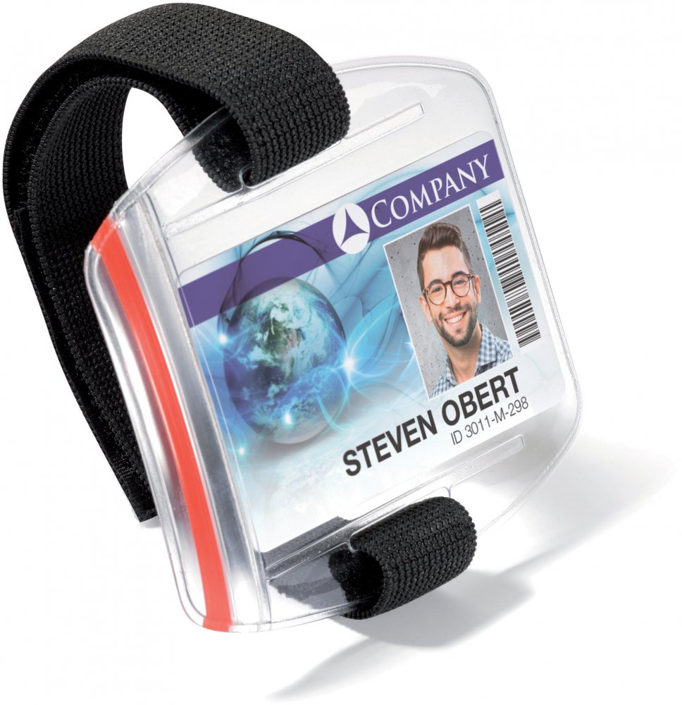Etui na 1 kartę identyfikacyjną Durable Outdoor Secure, z paskiem na ramię, 10 sztuk, przezroczysty