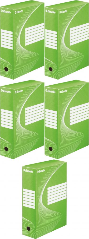 5x Pudło archiwizacyjne Esselte Standard, do luźnych dokumentów, 100mm, zielony