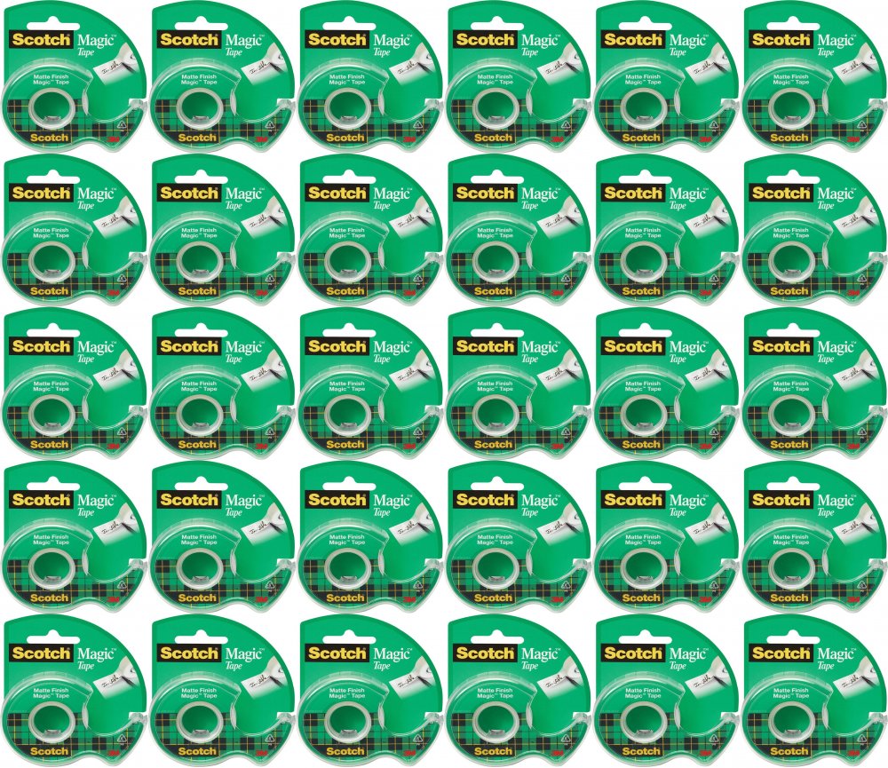 100x Taśma klejąca Scotch Magic 890, z podajnikiem, 19mmx7.5m, przezroczysty matowy