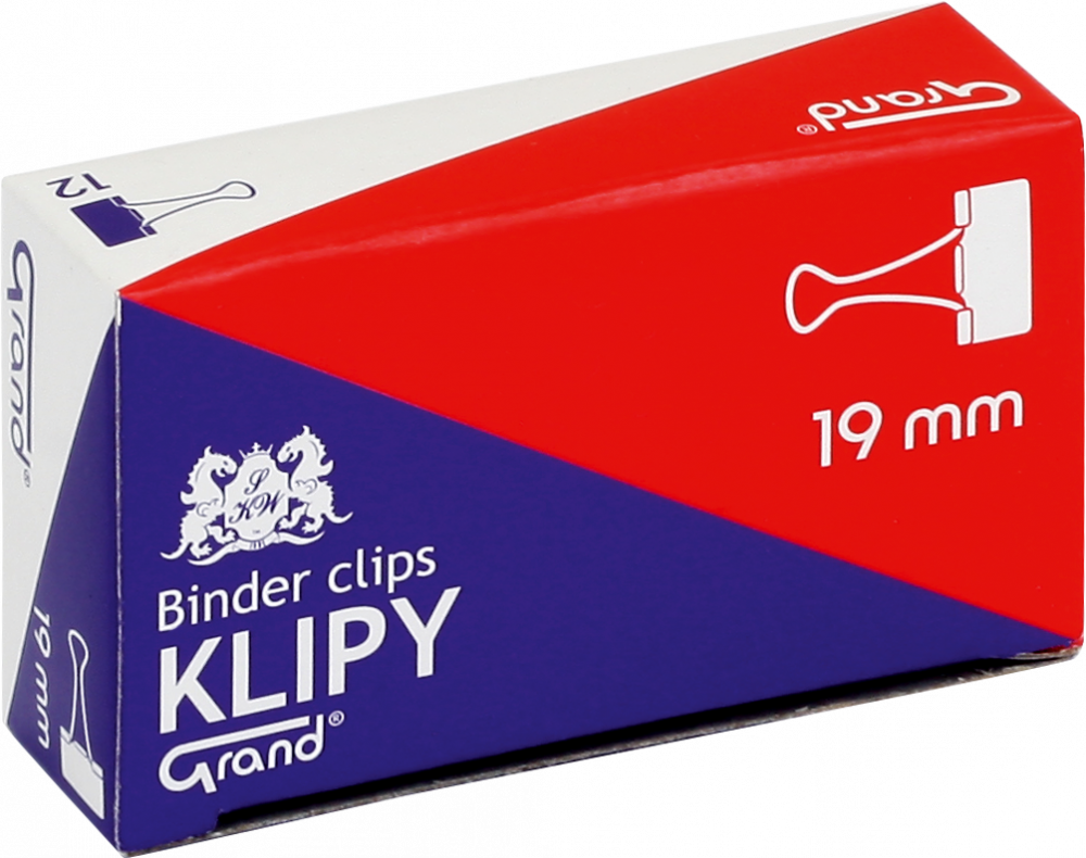 Klip biurowy Grand, 19 mm, 12 sztuk