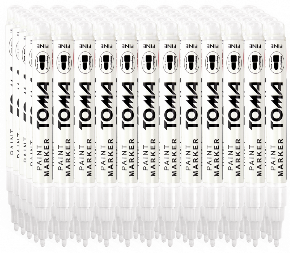60x Marker olejowy Toma TO-441, Fine, okrągła, 1.5 mm, biały