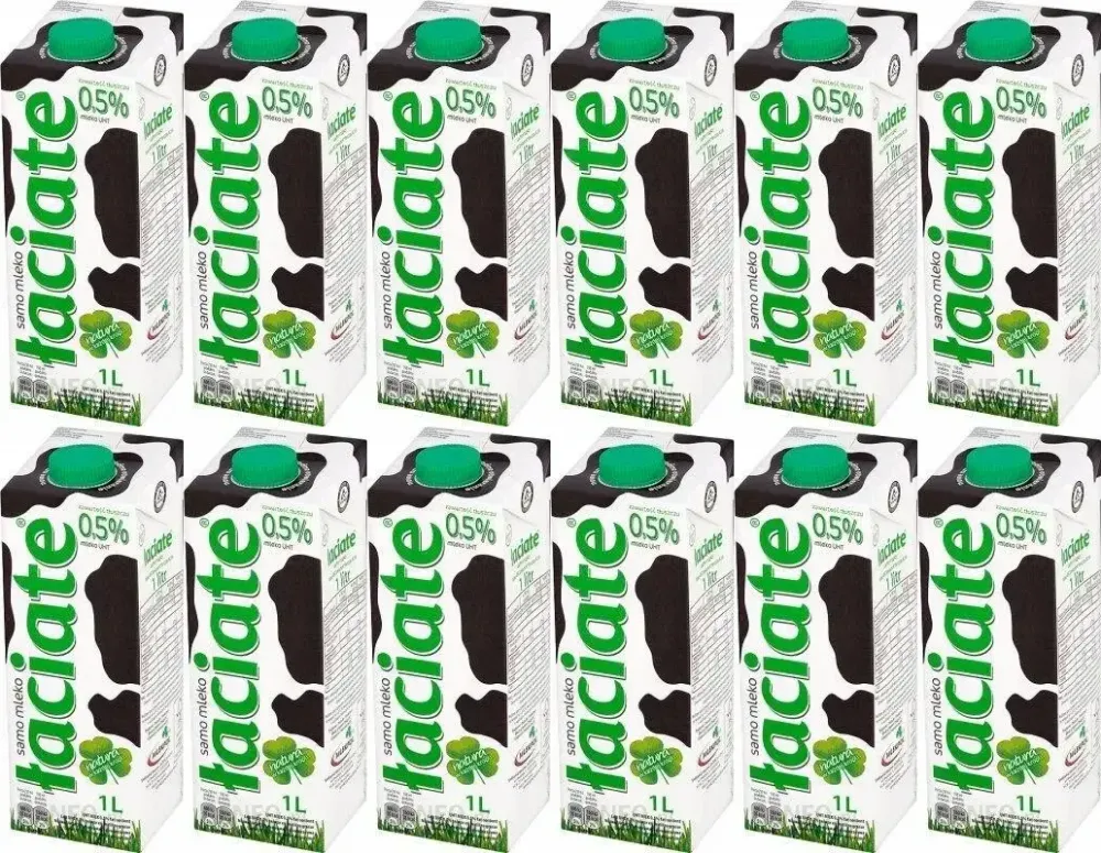 12x Mleko UHT Łaciate, 0.5%, 1l