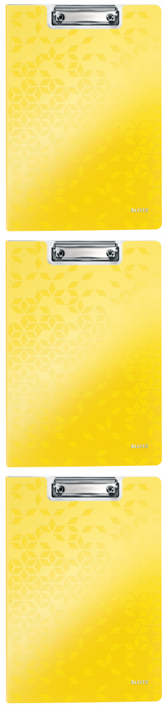 3x Clipboard Leitz Wow, z okładką, A4, żółty