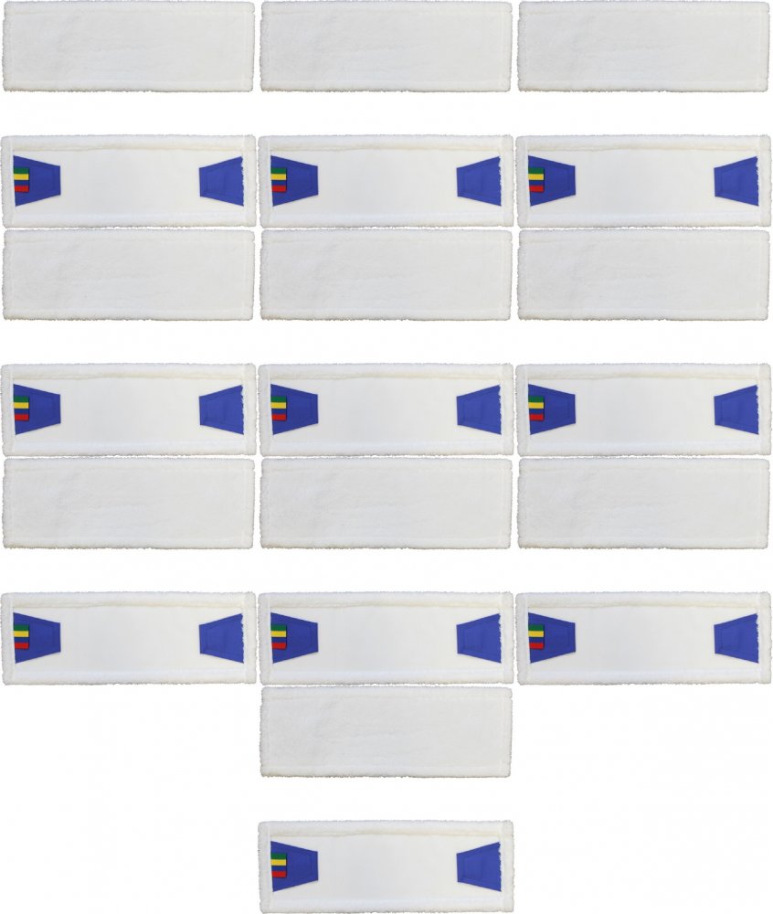 10x Mop płaski z zakładkami z mikrofazy Merida, 40cm, biały - końcówka