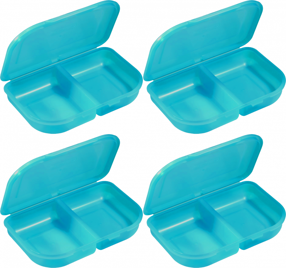 4x Lunchbox Herlitz, 2 komory, 23x15.5x4cm, turkusowy