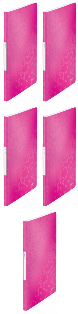 5x Album ofertowy Leitz WOW, A4, 20 koszulek, metaliczny różowy