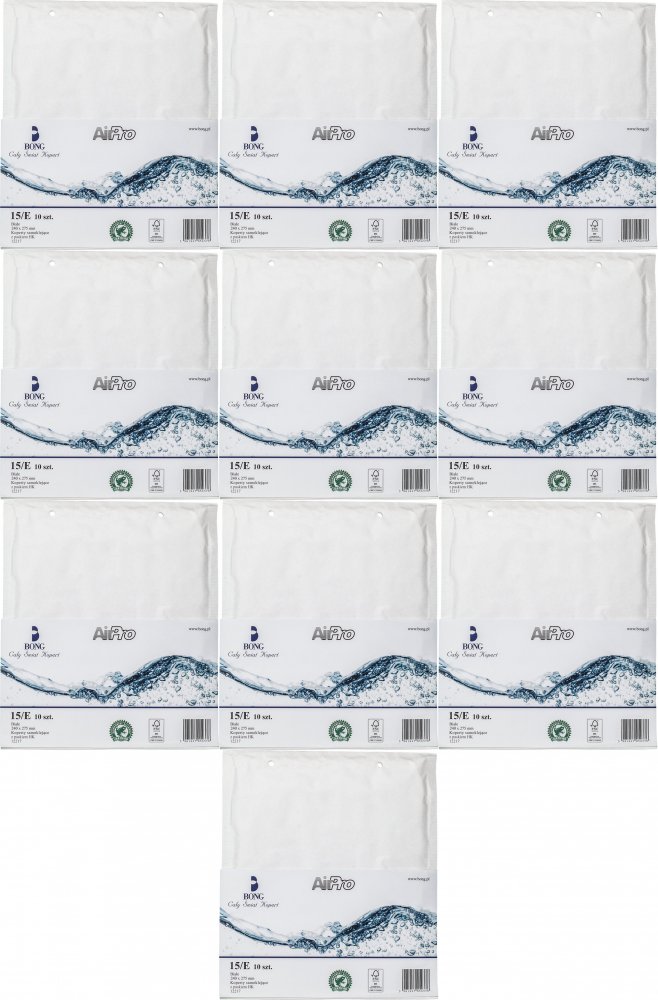10x Koperta bąbelkowa Bong AirPro, E15, 240x275mm, 10 sztuk, biały