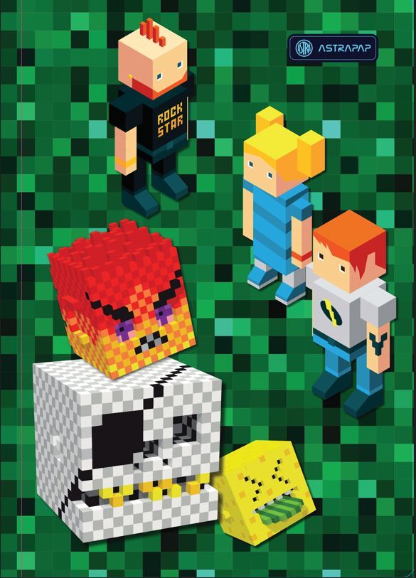 Teczka z gumką Astra Pixel&Unicorn, A4, 350g, mix kolorów