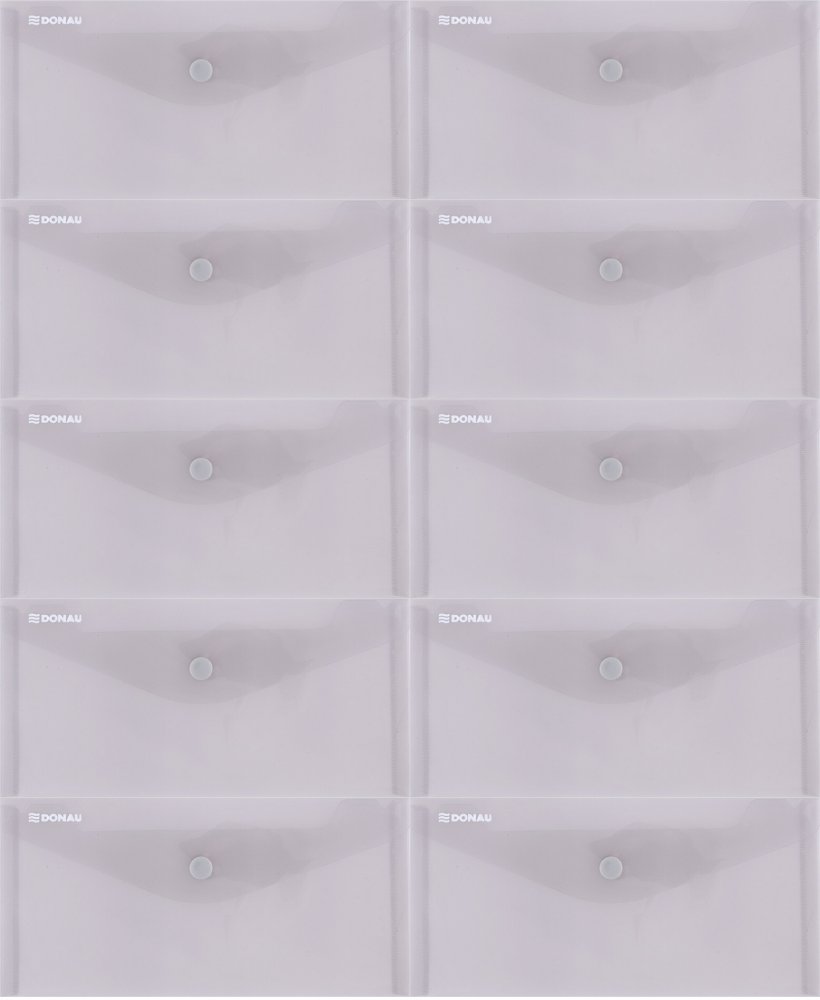 10x Teczka kopertowa Donau, DL, na zatrzask, dymny