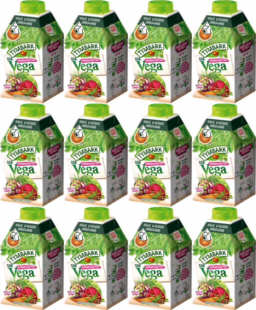 12x Sok warzywno-owocowy Tymbark Vega, Prowansalskie Pola, karton, 0.5l