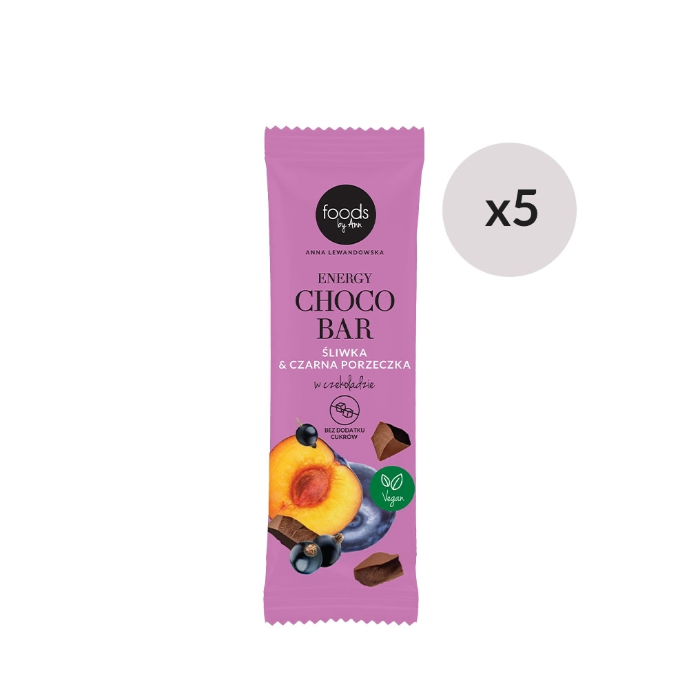Energy Choco Bar śliwka & czarna porzeczka w czekoladzie, 35 g x5