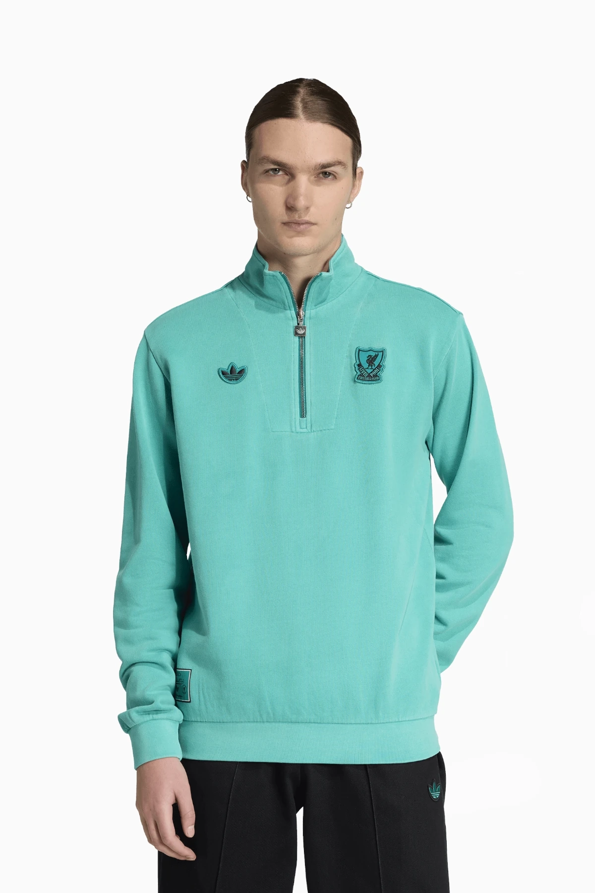 Bluza adidas Liverpool FC 25/26 Terrace Icons Half-Zip - Miętowy