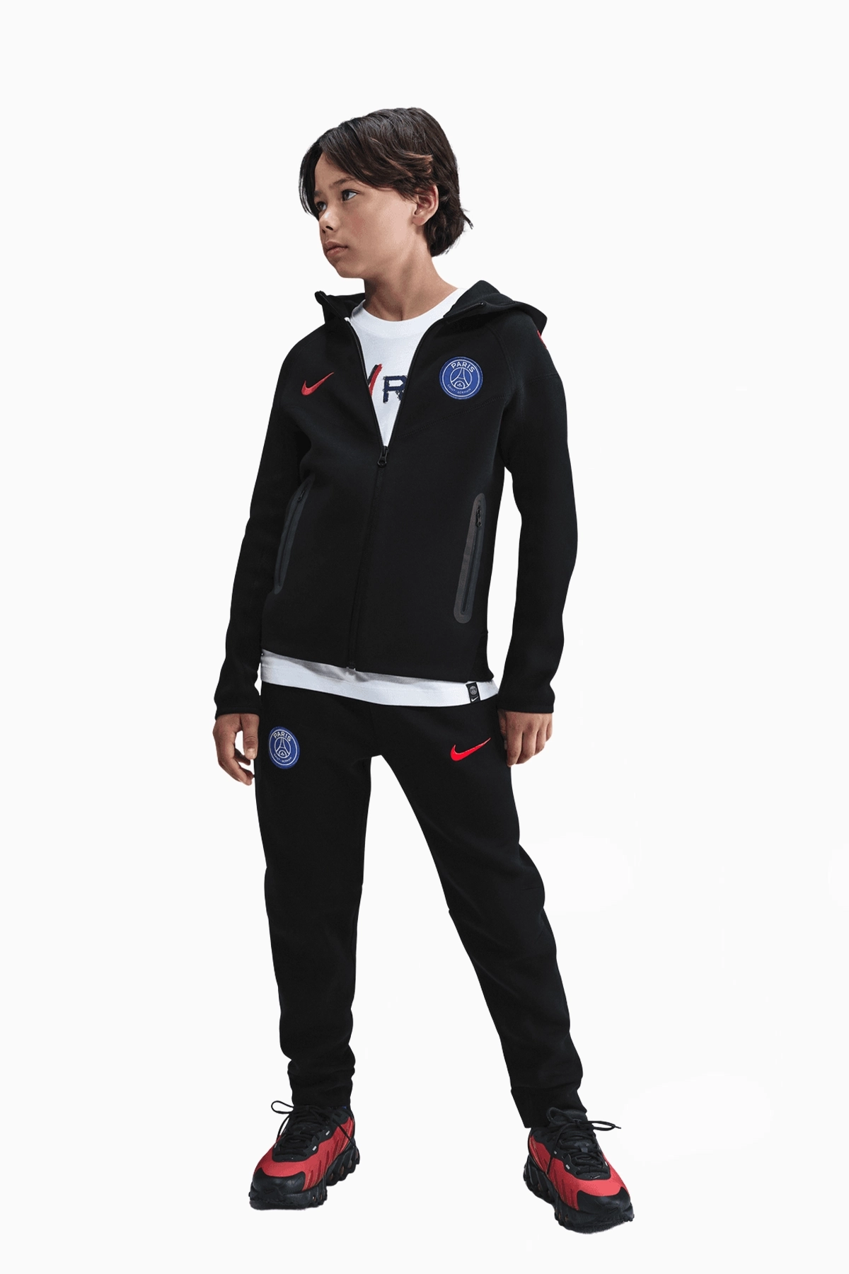 Bluza z kapturem Nike PSG 25/26 Tech Fleece Junior - Czarny