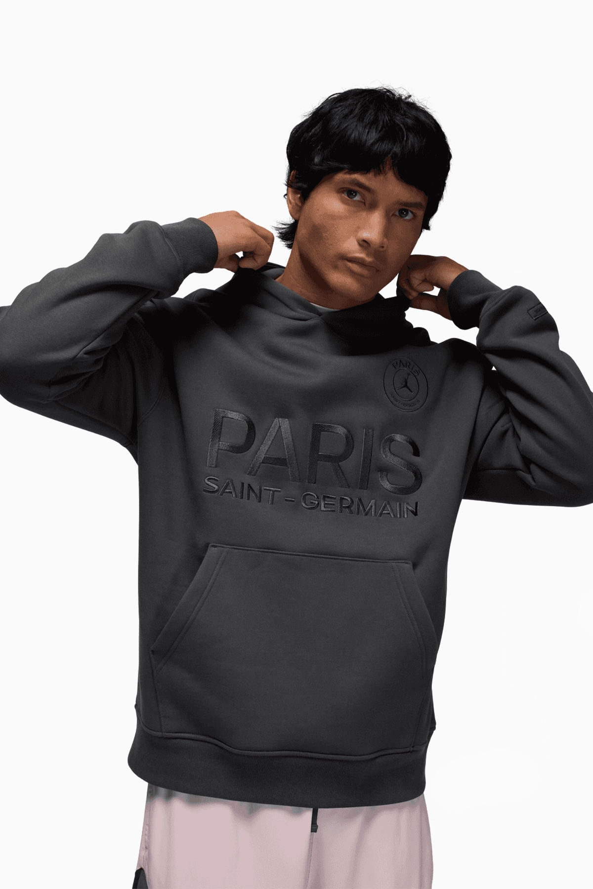 Bluza z kapturem Nike PSG x Jordan 25/26 Fleece - Czarny