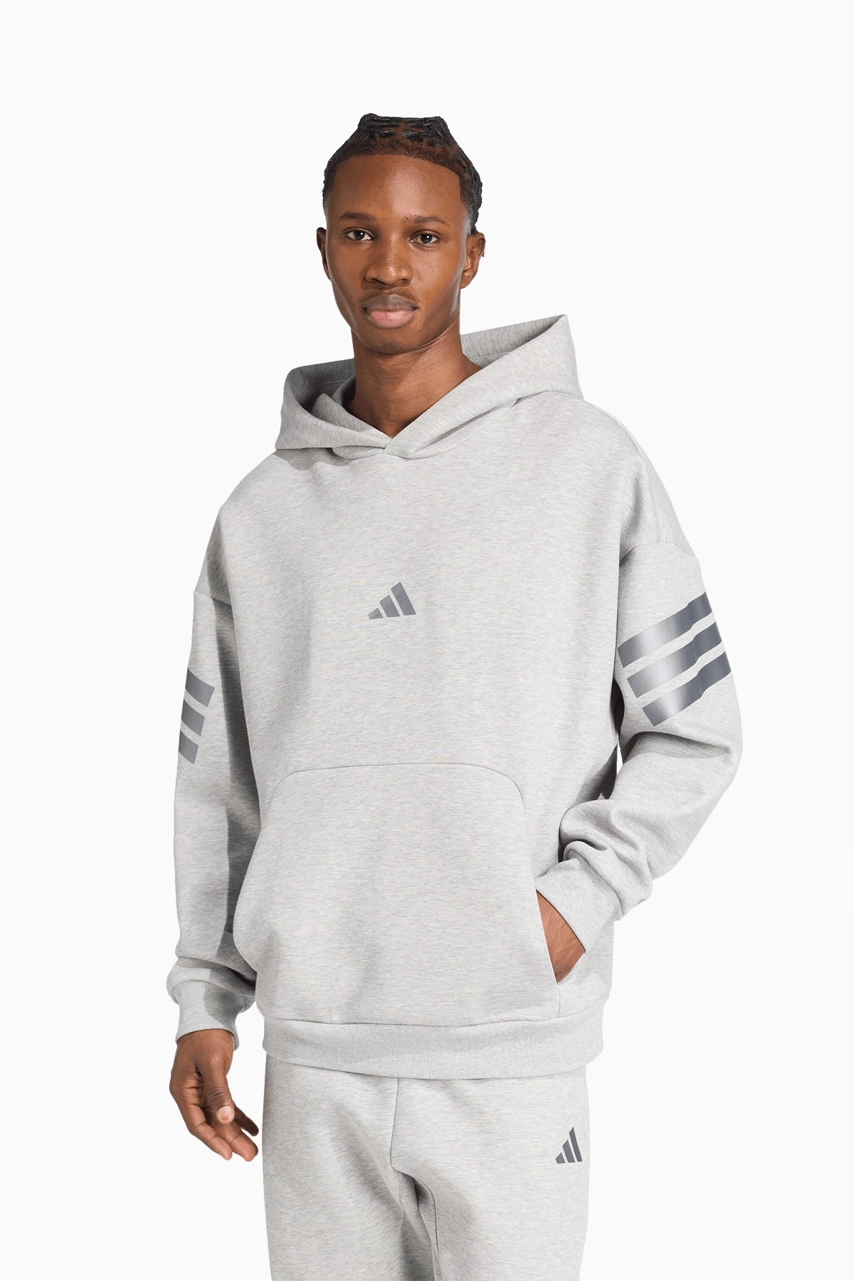 Bluza z kapturem adidas Future Icons 3-Stripes - Szary