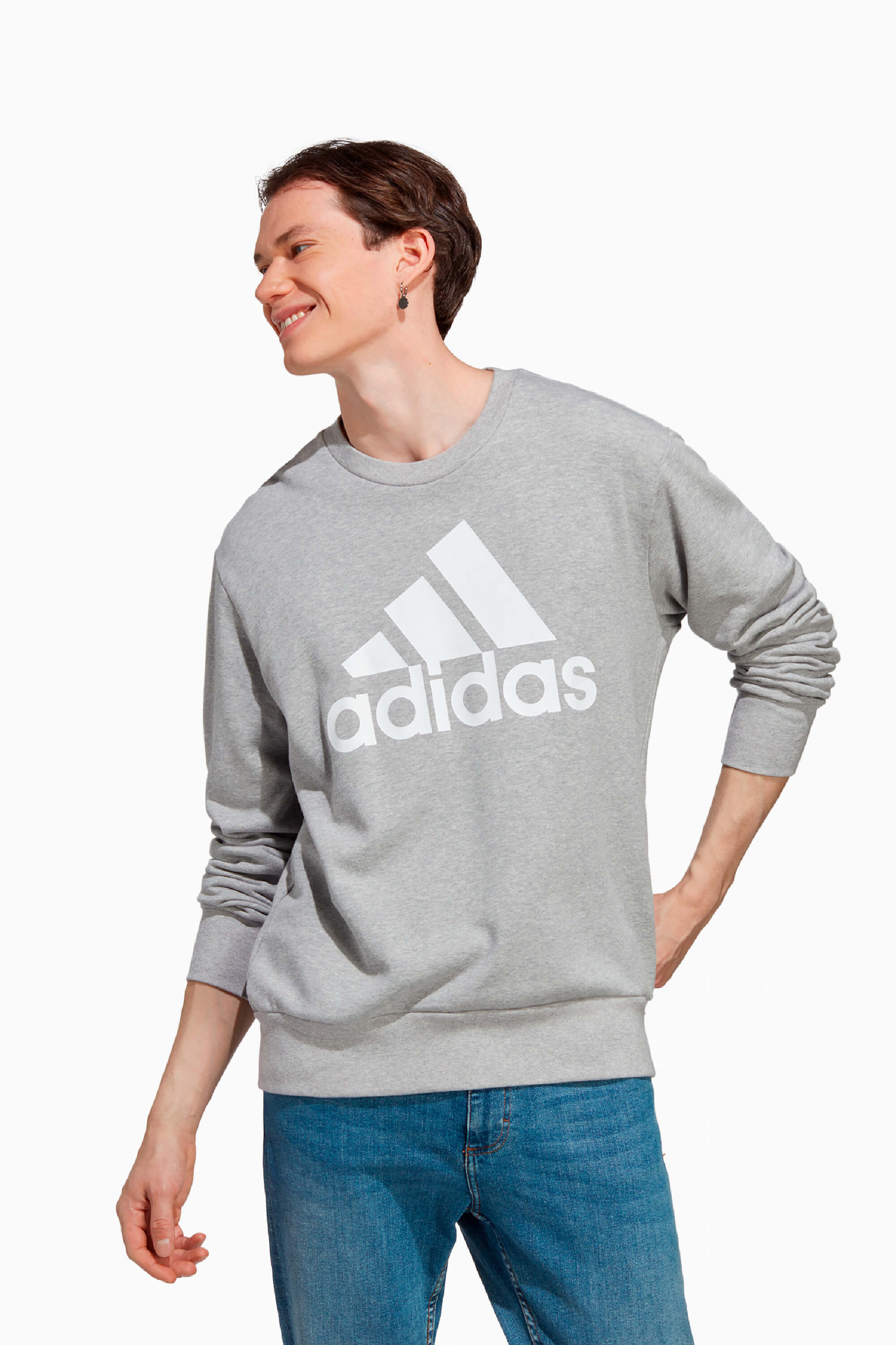Bluza adidas Essentials Big Logo - Szary