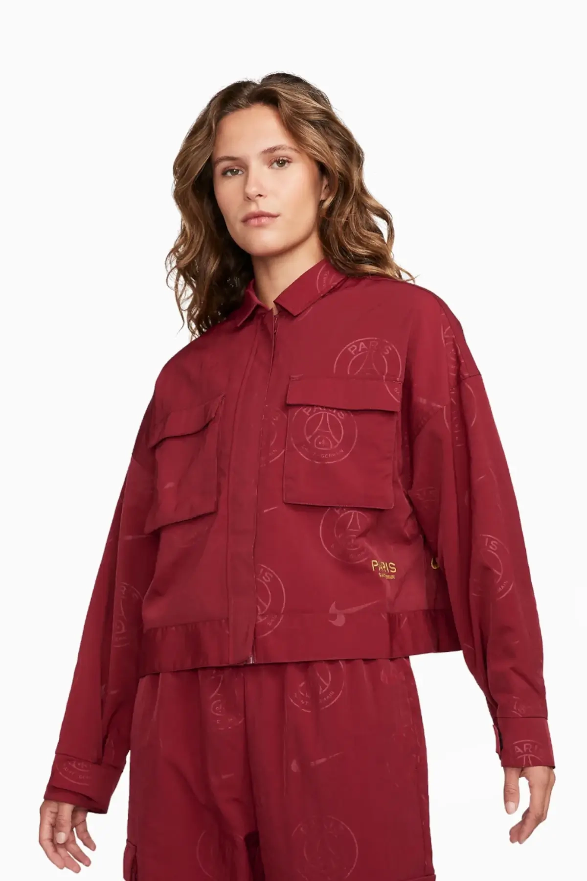 Kurtka Nike PSG 23/24 Essential Damska - Bordowy