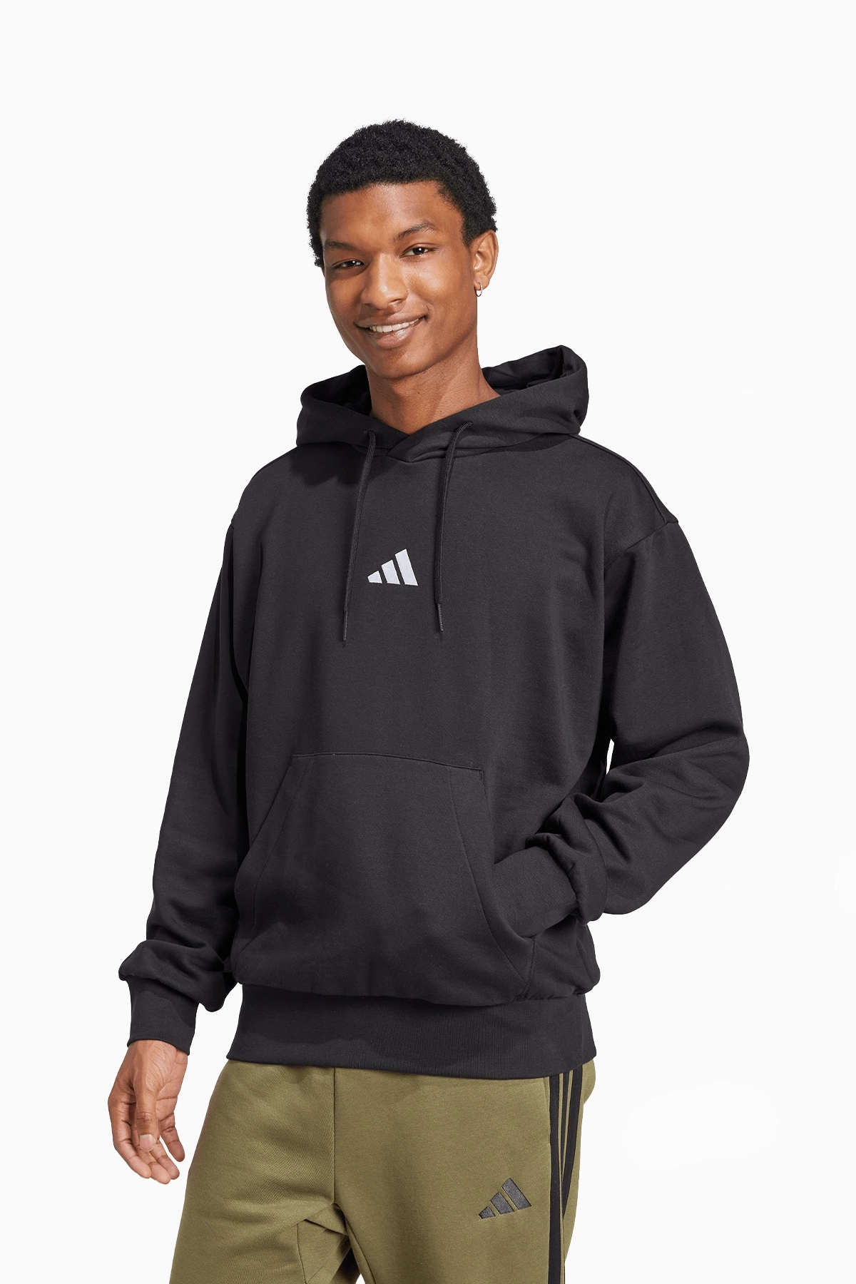 Bluza z kapturem adidas Essentials Feelcozy Fleece - Czarny