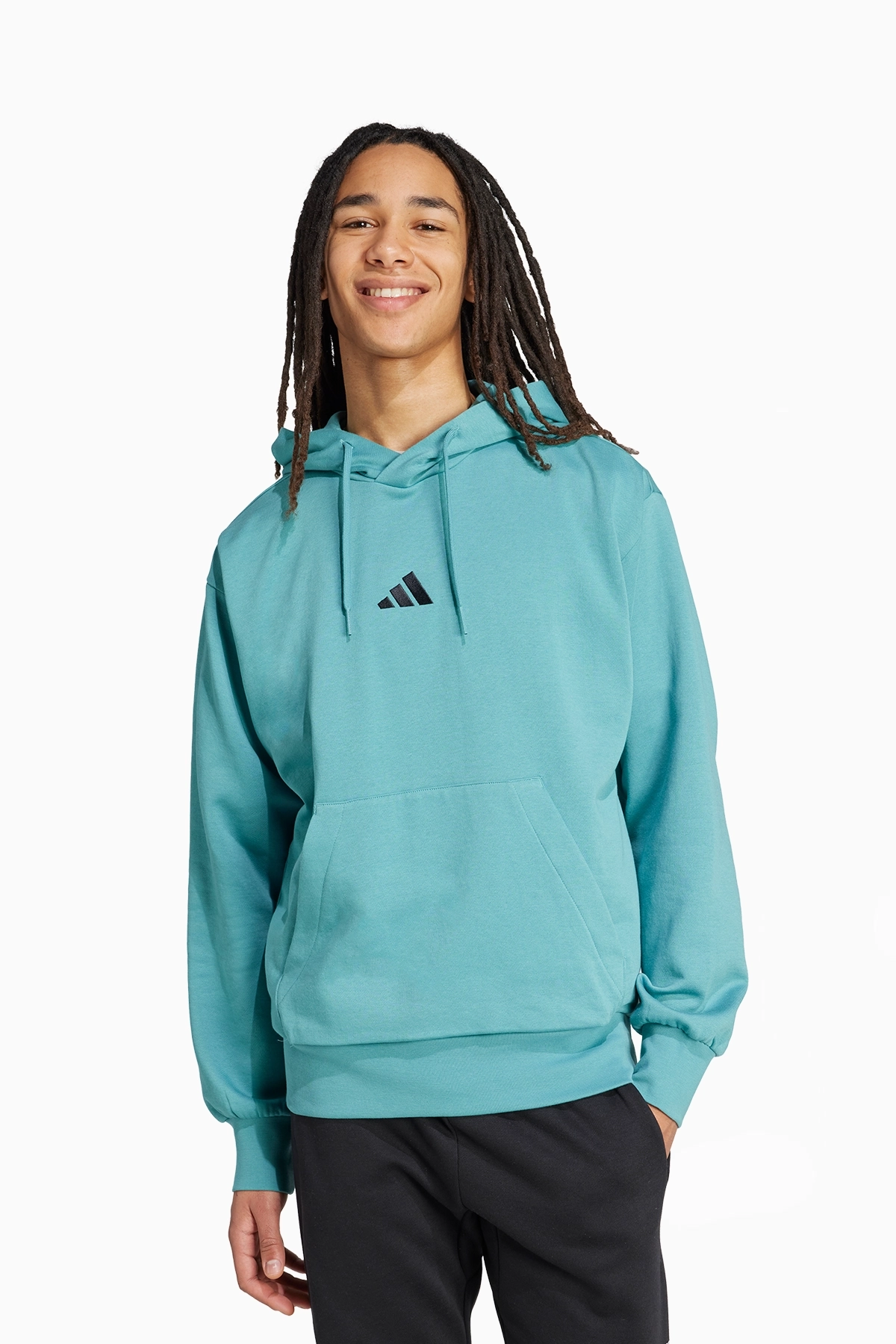 Bluza z kapturem adidas Essentials Feelcozy Fleece - Niebieski