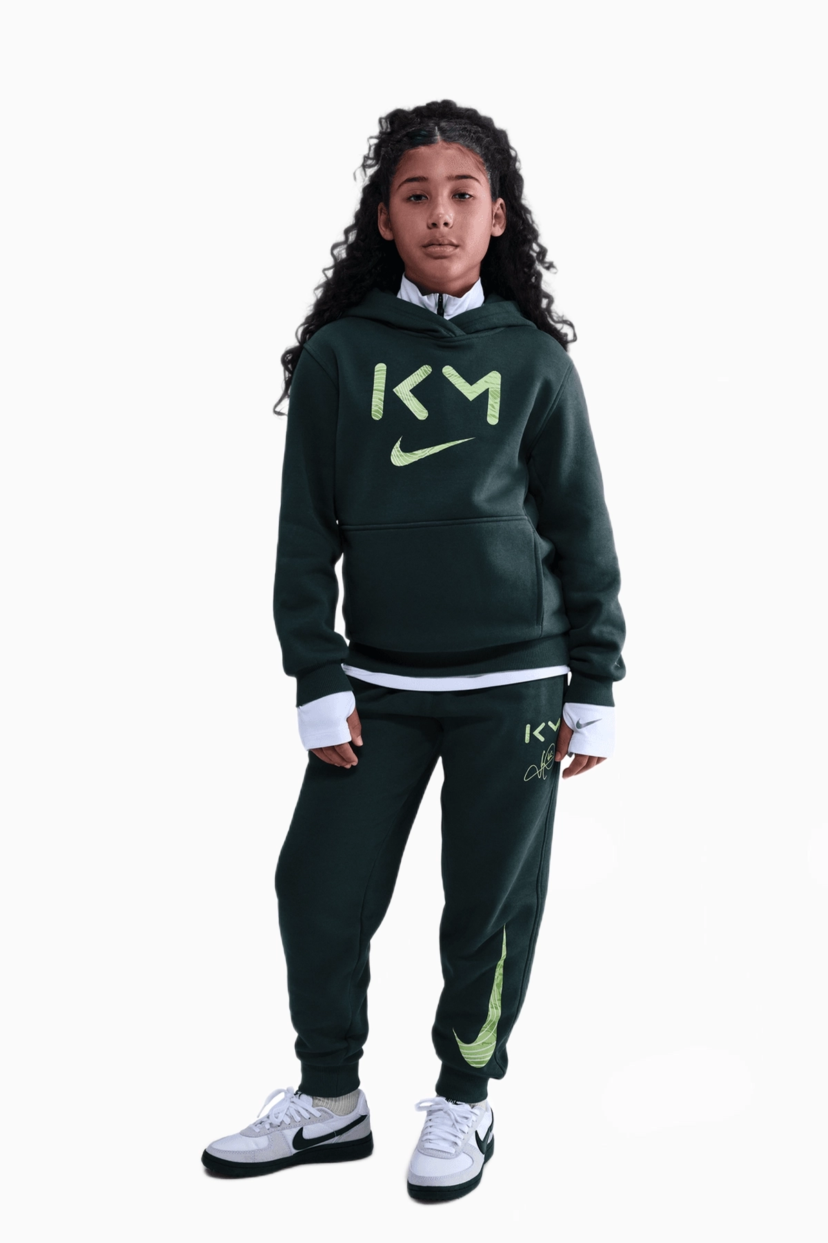 Bluza z kapturem Nike Kylian Mbappé Club Fleece Junior - Zielony