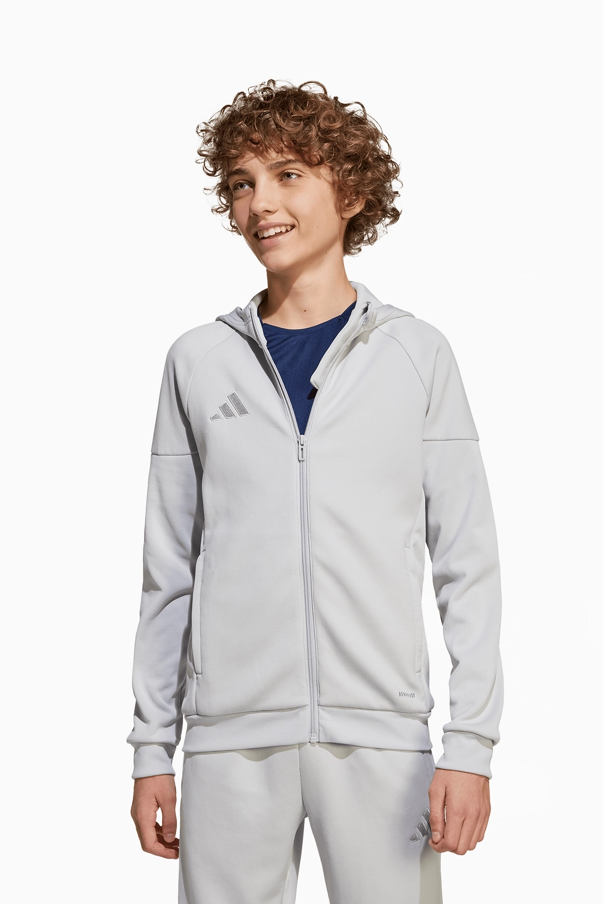 Bluza z kapturem adidas Tiro 25 Travel FZ Junior - Szary