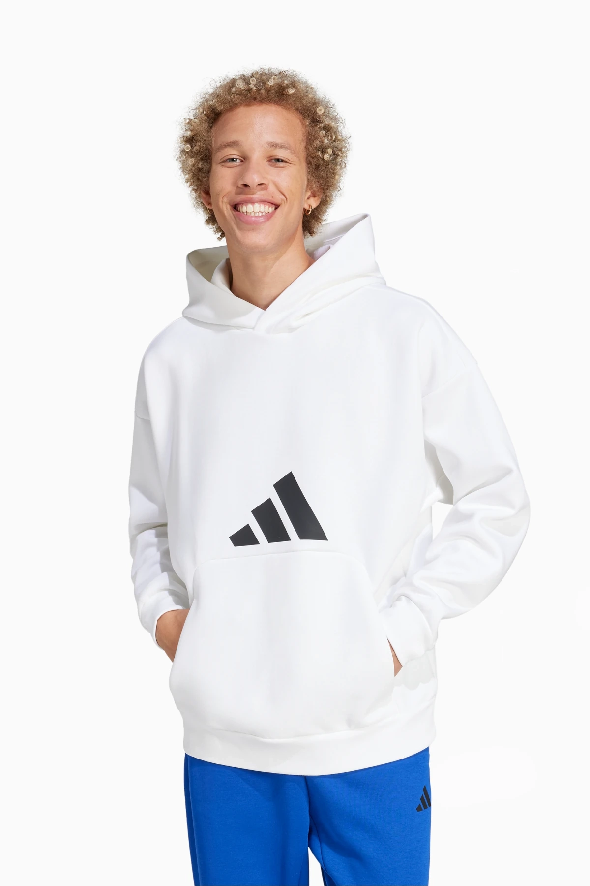 Bluza z kapturem adidas Future Icons 3 Bar Logo - Biały