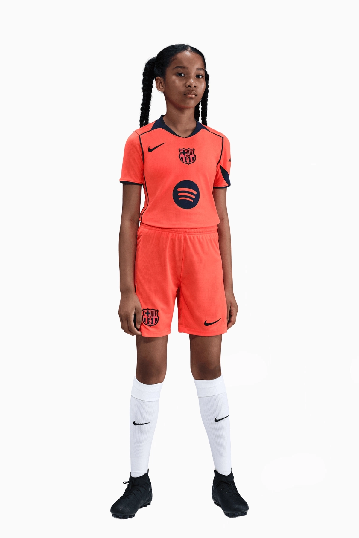 Spodenki Nike FC Barcelona 25/26 Trzecie Stadium Junior - Pomarańczowy