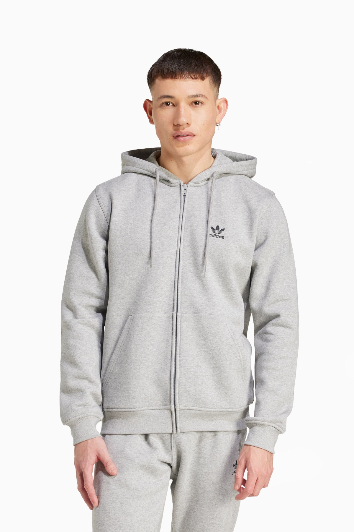 Bluza z kapturem adidas Trefoil Essentials FZ - Szary