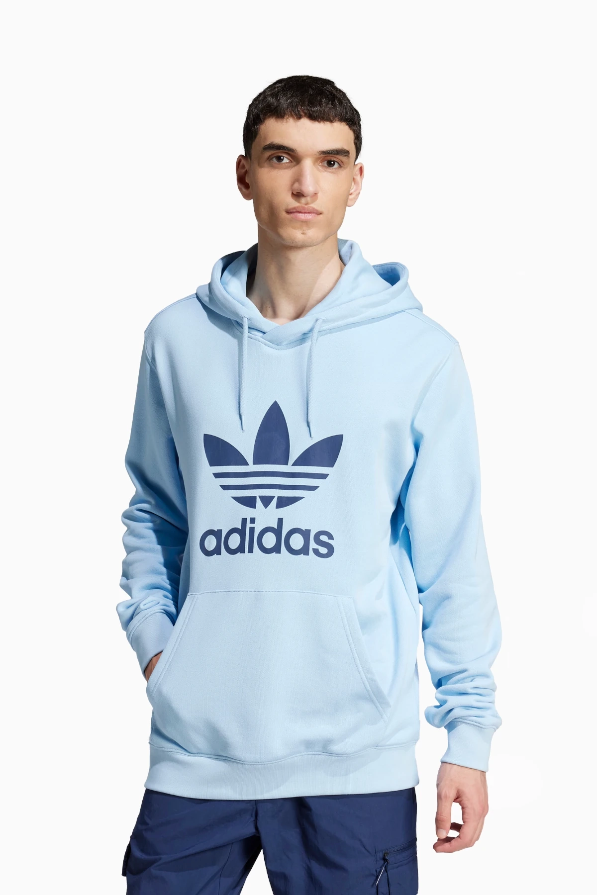 Bluza z kapturem adidas Adicolor Classics Trefoil - Błękitny