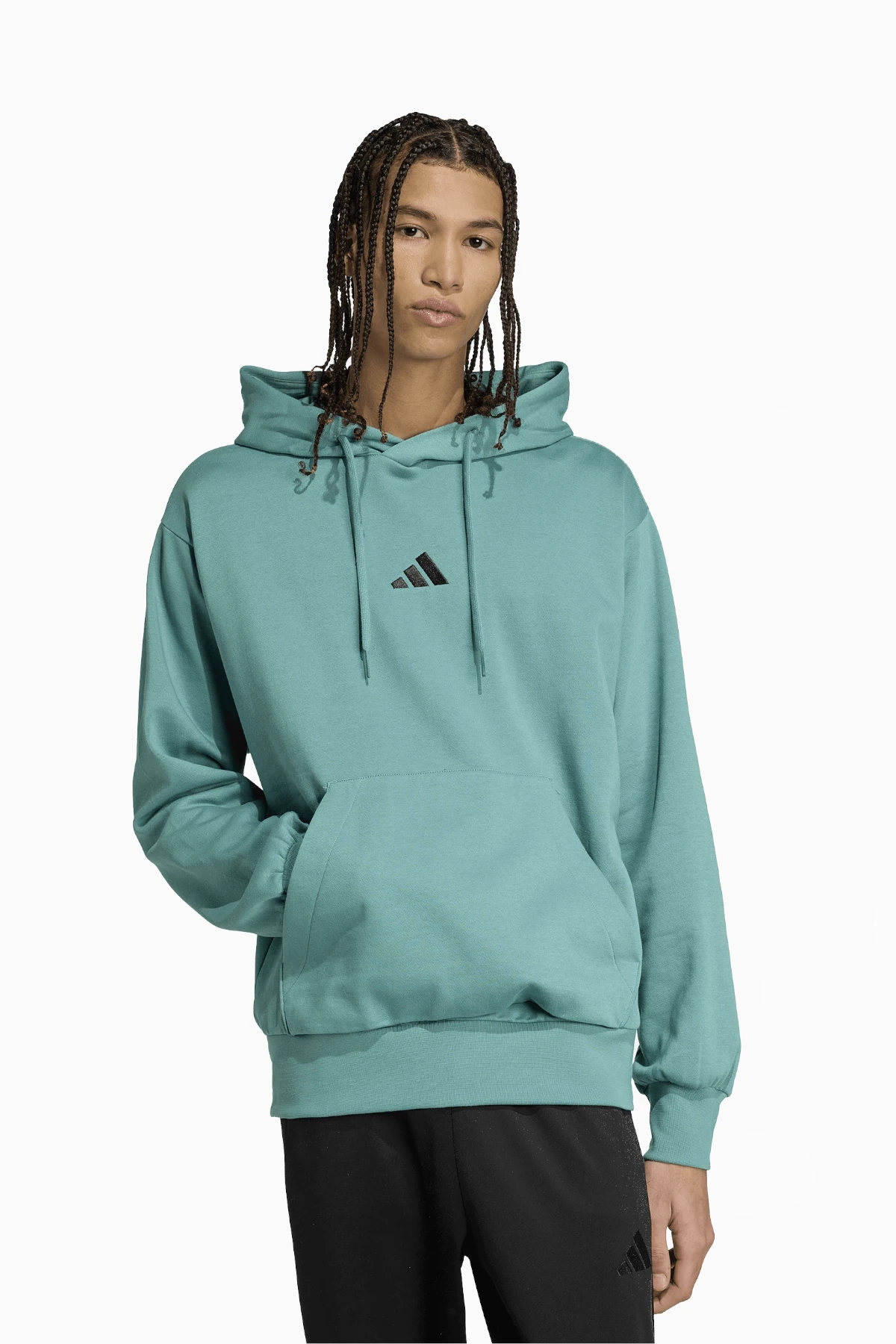 Bluza z kapturem adidas Essentials Feelcozy Fleece - Miętowy