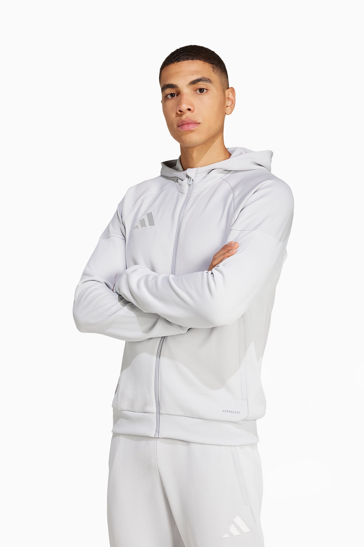 Bluza z kapturem adidas Tiro 25 Travel FZ - Szary