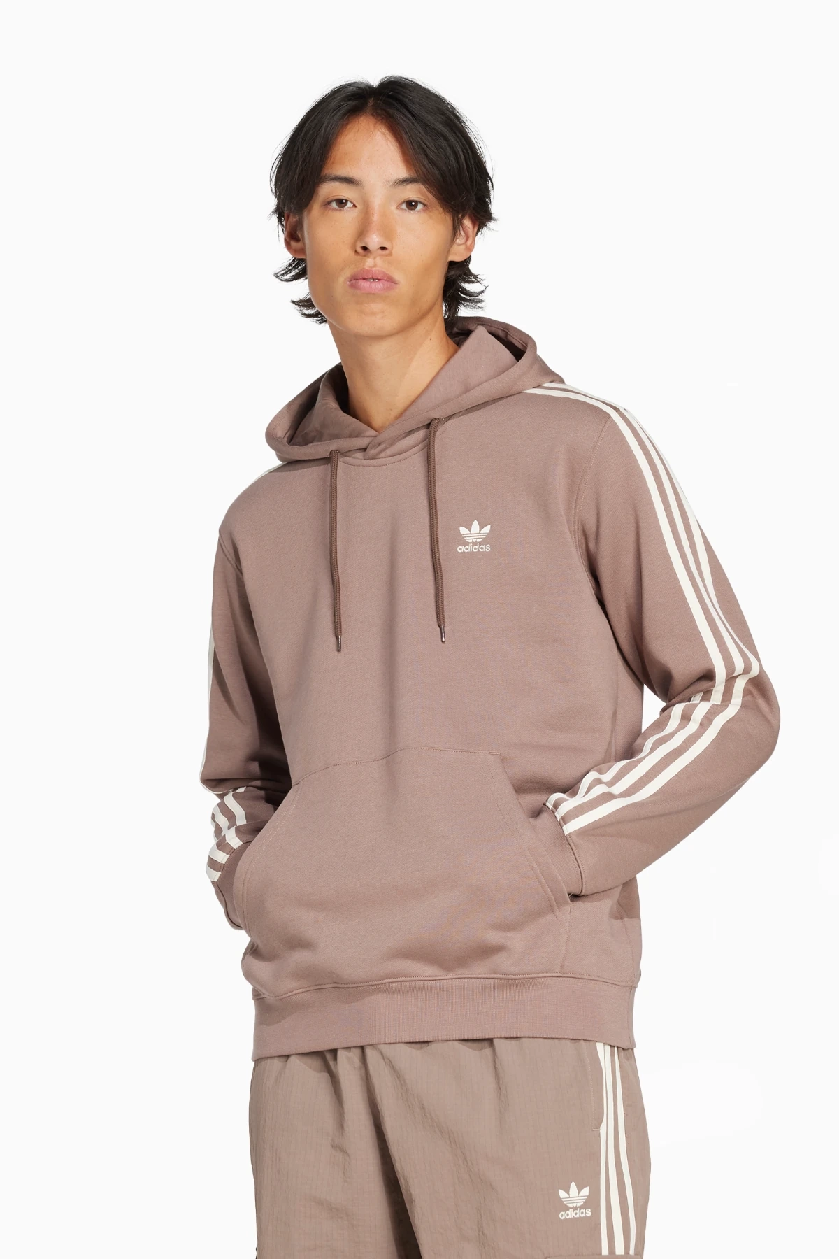 Bluza z kapturem adidas Trefoil Essentials - Brązowy