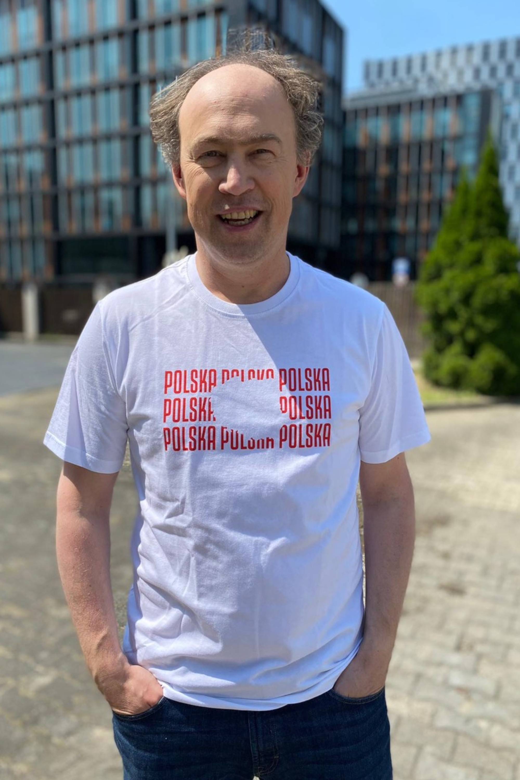 Koszulka Kanał Sportowy - POLSKA - Biały