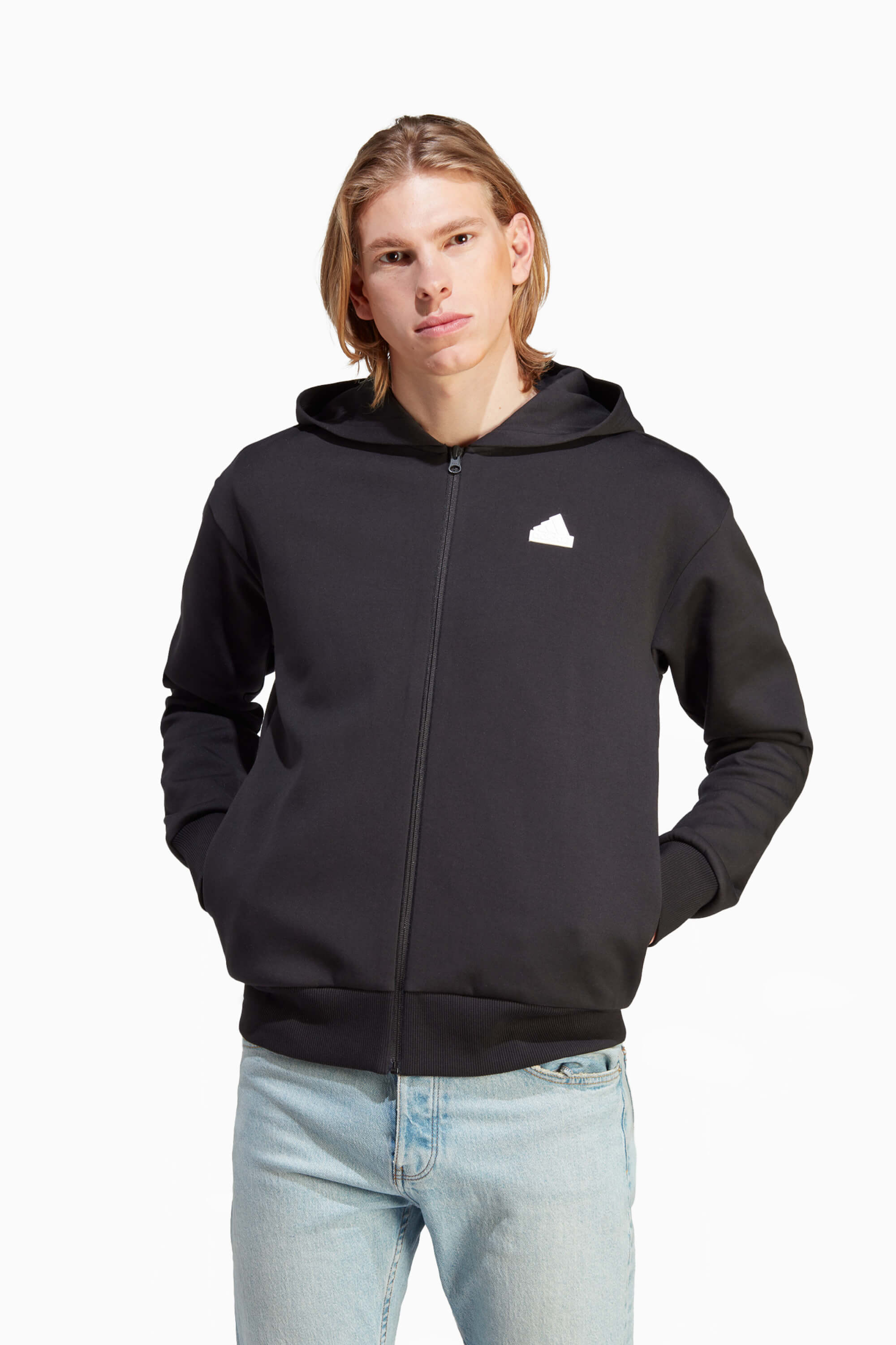 Bluza z kapturem adidas Future Icons Badge of Sport FZ - Czarny