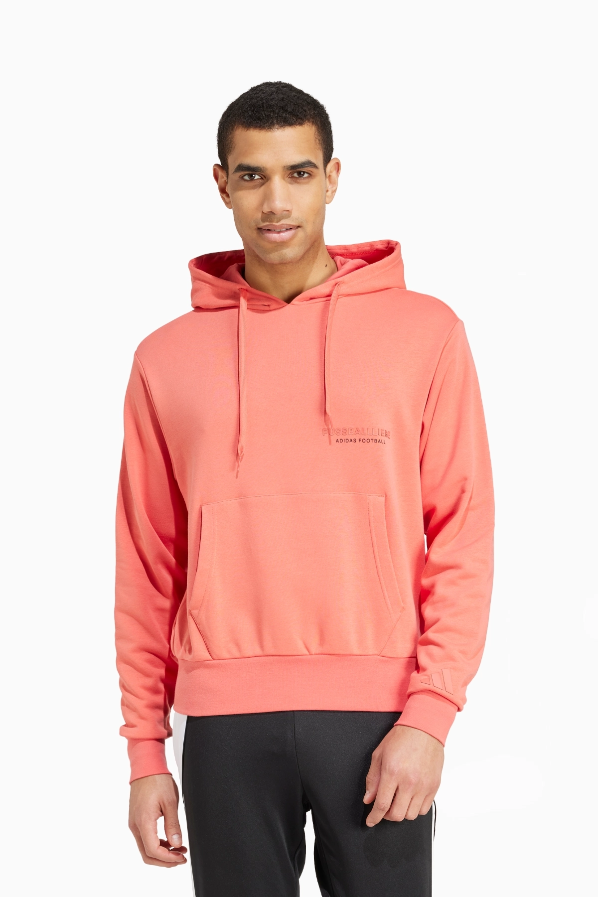 Bluza z kapturem adidas Fussballiebe Graphic - Pomarańczowy