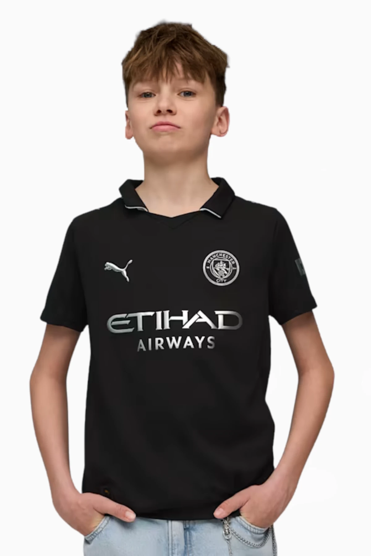 Koszulka Puma Manchester City 25/26 Wyjazdowa Replica Junior - Czarny