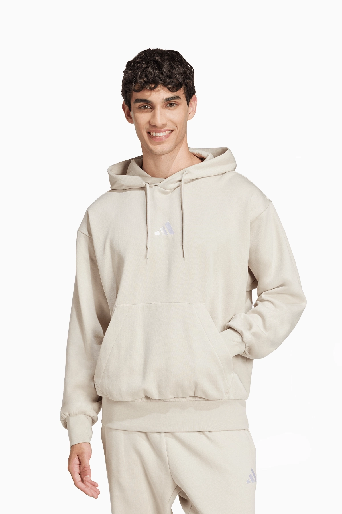 Bluza z kapturem adidas Essentials Feelcozy Fleece - Beżowy